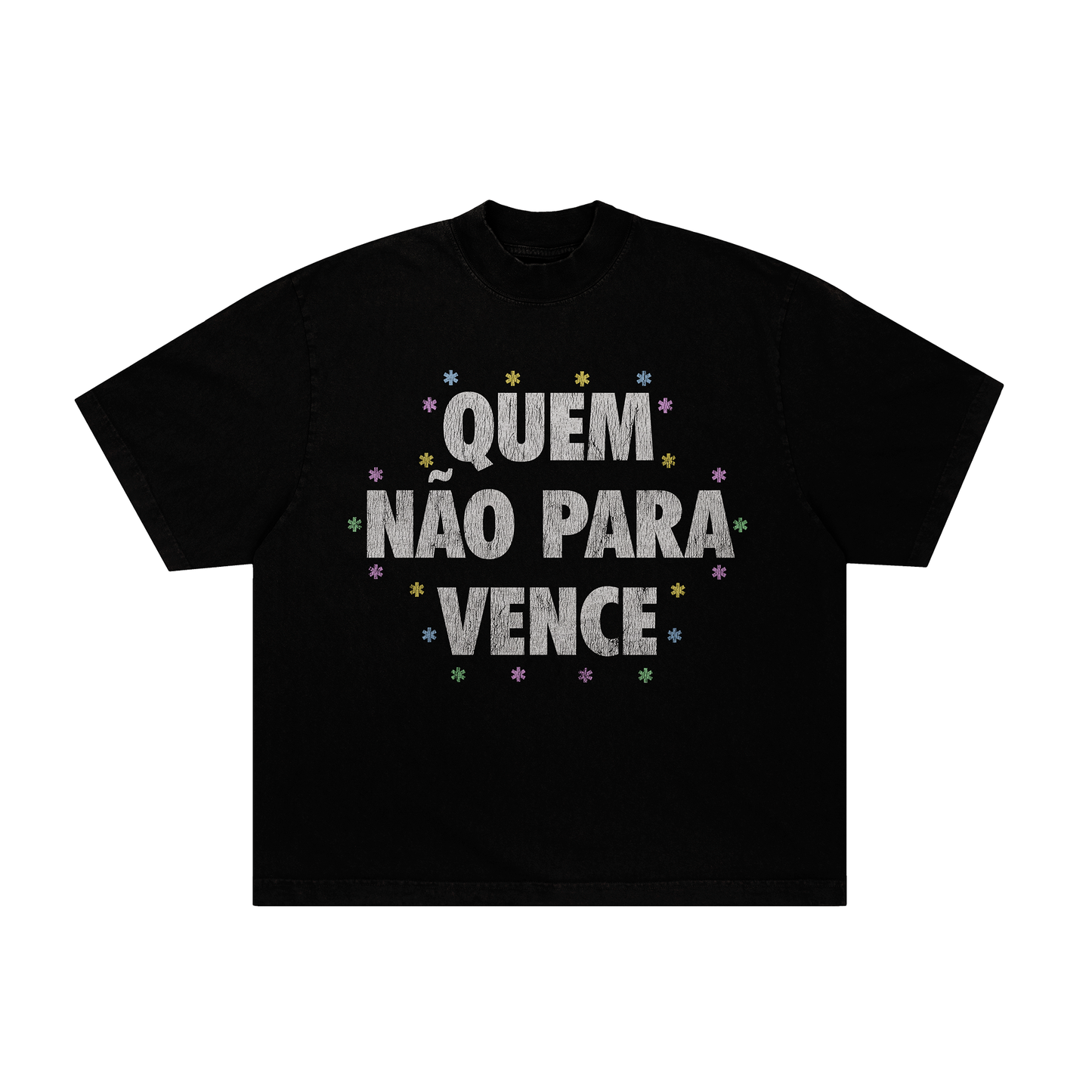 camiseta boxy 'quem não para vence'